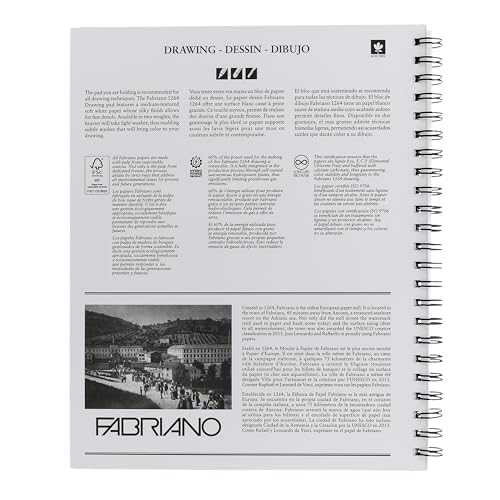 Fabriano 1264 Drawing Pad, 9" x 12", 75 lb. - size: 9 x 12