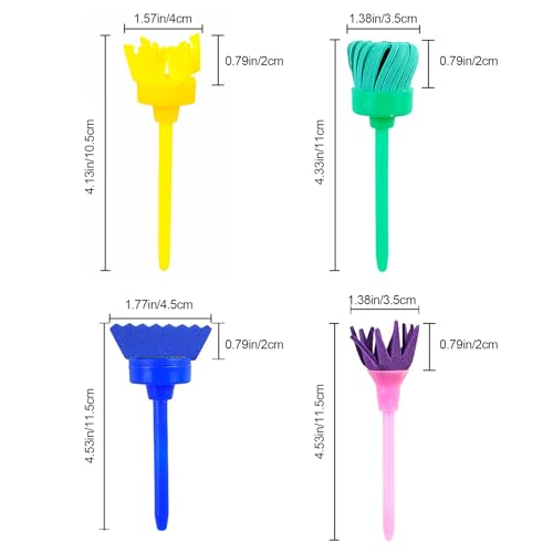 Textured Paint Brush DIY Patterns and Effects Foam Sponge Brushes Painting Stamper Unique Art Tools for Painting Drawing Crafts Varnishes 8pcs - color: D