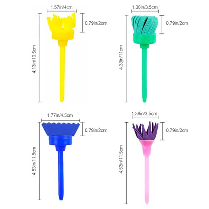 Textured Paint Brush DIY Patterns and Effects Foam Sponge Brushes Painting Stamper Unique Art Tools for Painting Drawing Crafts Varnishes 8pcs - color: D