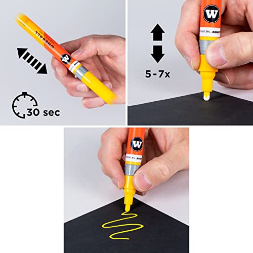 MOLOTOW ONE4ALL Acrylic Paint Refill ONE4ALL Paint Marker, Signal Black, 180ml Bottle, 1 Each (692.180), 6.08 Fl Oz (Pack of 1) - color: Black