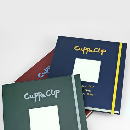 CuppaClip Watercolor Paper Pad Cover Illustration Pure Cotton Pulp Cold Press 300GSM Acid-Free Hardback Watercolor Book (Navy Blue) - color: Navy blue