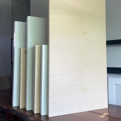 (Pack of 2) Large 32x40 Inch Unfinished Wood Painting Panels, Vertical Cradled Artist Wood Panel with Art Carrying Case, 2 Inch Deep Frame for Acrylic Oil Mix Media Painting Pouring