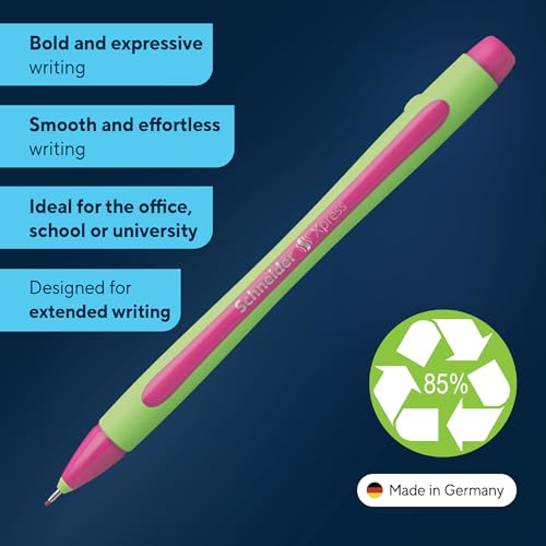 Schneider Xpress Premium Fineliner, 0.8 mm Porous Point, Light Green Ink, Pink Ink, Box of 10 Pens (190009) - color: Pink