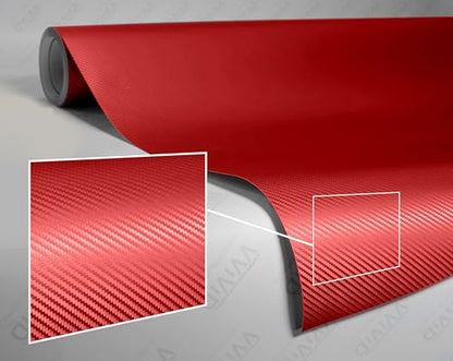 VViViD Craft 3D Carbon Fiber Textured Vinyl Sheet 1ft x 5ft for Silhouette, Cricut and Cameo Machines Including 12" x 12" Sheet of Transfer Paper (Red) - color: Red