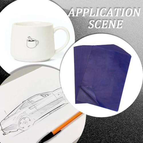 100 Sheets 11.7 x 8.3 Inch Blue Carbon Transfer Paper Transfer Drawing Paper Rectangle Graphite Crafts Tracing Blank Pages Accessories for DIY Making Woodworking Drawing Board Art Projects - color: Dark Slate Blue