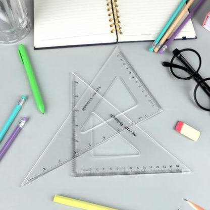 Coopay 8 Pack Large Triangle Ruler Set Square, 30/60 and 45/90 Degrees | Triangle Ruler, Triangle Hollow, Math Drawing Drafting, Back to School, School Supplies, Classroom Supplies, Office - size: 8 Pack