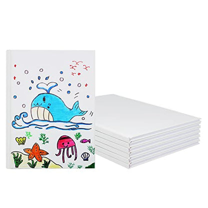 zmybcpack 6 Pack White Hardcover Blank Book 7x10 inch, Hardcover Blank Book for Students to Write Stories, Blank Draw Sketchbooks Journal (White, 22 Sheets/ 44 Pages Each) - size: 7x10 "(6 pack)