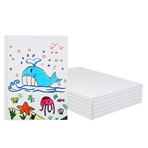 zmybcpack 6 Pack White Hardcover Blank Book 7x10 inch, Hardcover Blank Book for Students to Write Stories, Blank Draw Sketchbooks Journal (White, 22 Sheets/ 44 Pages Each) - size: 7x10 "(6 pack)