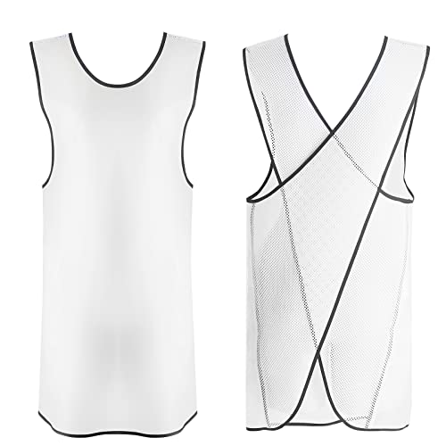 Waterproof Cross Back Apron, Shortened Design Waterproof Apron, Japanese Style Aprons with Pockets, X Cross Halter Apron, Cooking Aprons for Dishwashing, Cleaning Work with Water - White Translucent - color: Black Translucent, style: 1# Style-rounded Edge