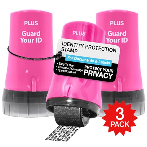 Guard Your ID Advanced 2.0 Rollers Identity Privacy Marker for Blocking Out Address, Private, Prescription Information (Regular 3-Pack, Pink) - color: Pink, size: Regular 3-Pack