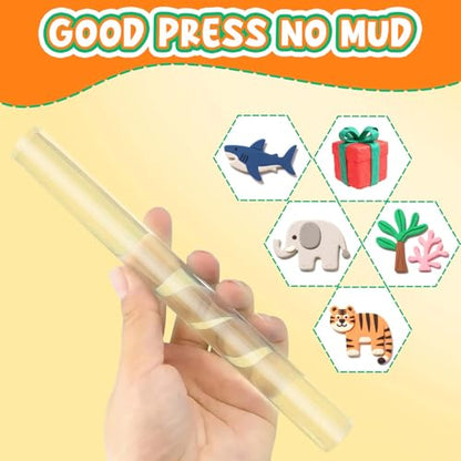 Acrylic Clay Roller and Acrylic Sheet for Polymer Clay Rolling Pin with Clear Board Round Tube Roller Rolling Clay Bar Clear Art Craft Sheet DIY Rolling Tools