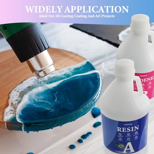 Epoxy Resin 1 Gallon - Crystal Clear Epoxy Resin Kit - Self-Leveling, High-Glossy, No Yellowing, No Bubbles, Perfect for Crafts, Table Tops, DIY 1:1 Ratio - size: 1 Gallon.