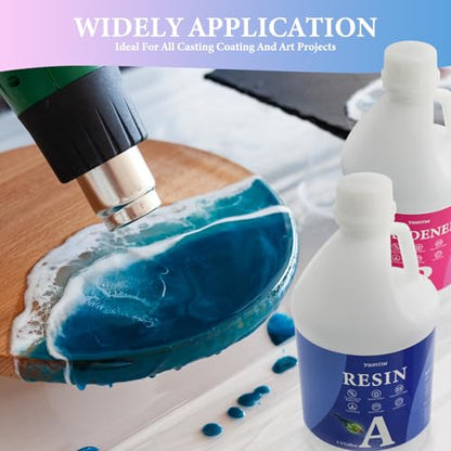 Epoxy Resin 1 Gallon - Crystal Clear Epoxy Resin Kit - Self-Leveling, High-Glossy, No Yellowing, No Bubbles, Perfect for Crafts, Table Tops, DIY 1:1 Ratio - size: 1 Gallon.
