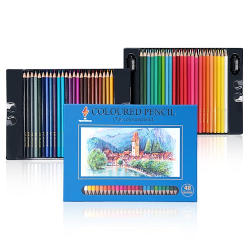 Coloured Pencils Oil Base Professional Grade Vibrant Colour Lead Pre-Sharpened With Sharpener color pencil colored pens