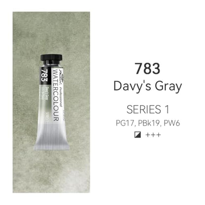 PHOENIX Professional Watercolor Paint Single Tube - 0.47 Fl Oz / 14ml - Davy's Gray - color: Davy's Gray, size: 0.47 Fl Oz (Pack of 1)