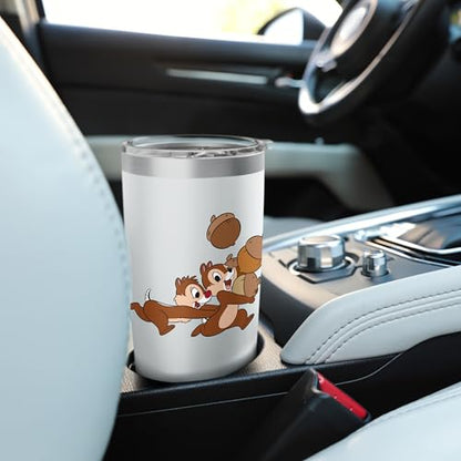 Disney Chip 'n Dale Chipmunks Acorn Run Stainless Steel Insulated Tumbler - color: White