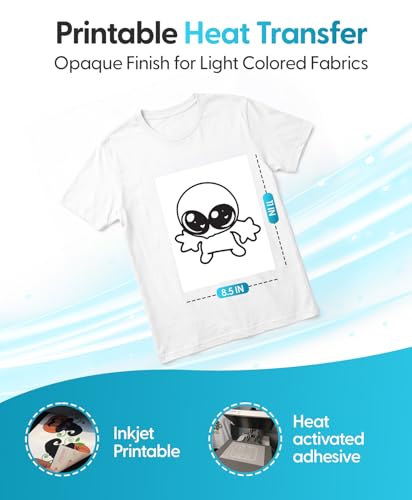 Silhouette Heat-Print-LT Printable Heat Transfer Material for Light Fabrics - size: 1