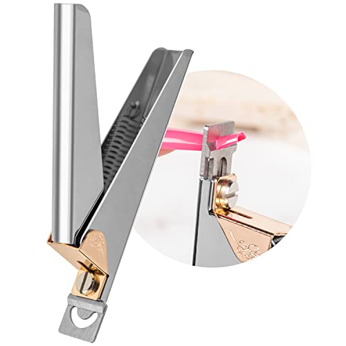 Nail Clippers for Acrylic Nails, Silver Premium Stainless Steel Fake False Acrylic Nail Cutter, Sharp Blade Nail Manicure Nail Tips Clipper for Salon Home DIY Nail Art Beauty Design by GA&EN - color: Silver-metal