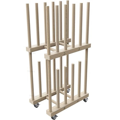 Art Storage Rack - Canvas & Paper Storage Stand with Handle & Caster Wheels for Art Studios & Gallery - size: 9.7"D x 15"W x 30"H
