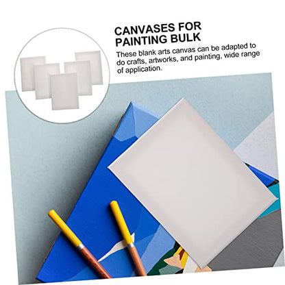 Angoily 5PCS Blank Stretched Canvas for Acrylic Painting 6x8 Inch Cotton Linen Material for Artists and Beginners for Home Decor and Art Projects