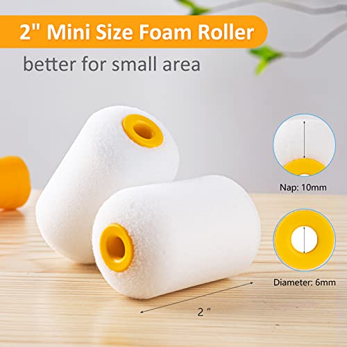 Mister Rui Paint Roller Kit 22 Piece, 4" 2" Paint Rollers, Foam Paint Roller, Microfiber Roller Covers for Painting Walls, Small Paint Roller, Mini Rollers for Painting Furniture, Stenciling