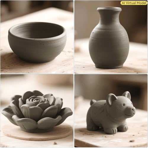 VIBRATITE Natural Air Dry Clay Bulk, 10LBs All-Purpose Modeling Sculpting Pottery Clay for Beginners and Professional (Gray) - color: Gray