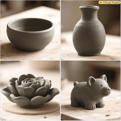 VIBRATITE Natural Air Dry Clay Bulk, 10LBs All-Purpose Modeling Sculpting Pottery Clay for Beginners and Professional (Gray) - color: Gray