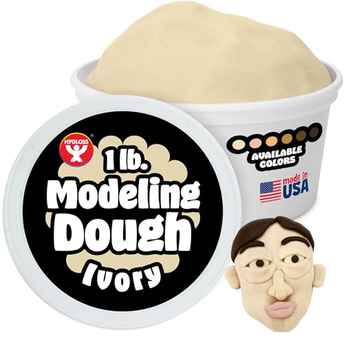Hygloss Play Modeling Dough for Kids – Multicultural Skin Tones – Safe & Non-Toxic Sensory Dough for Arts & Crafts – Play Clay for Toddler Activities, Preschool Classroom Must-Haves (1 lb, Ivory) - color: Ivory, size: 1-Pound