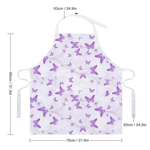 Cooking Apron for Adults with Pockets, Waterproof Oil Resistant Bib for Kitchen Restaurant BBQ Baking - color: Style (333)