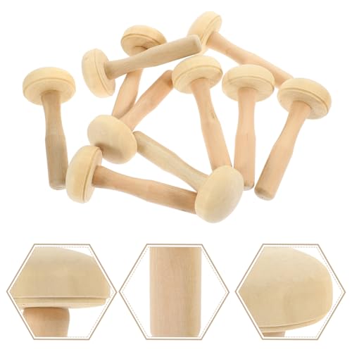 ARTIBETTER 10PCS Wooden Mushroom Printmaking Tool Set Art Roller and Ink Roller for DIY Craft Projects Suitable for Pottery and Drawing Rubbing for Painting