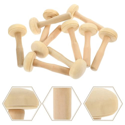 ARTIBETTER 10PCS Wooden Mushroom Printmaking Tool Set Art Roller and Ink Roller for DIY Craft Projects Suitable for Pottery and Drawing Rubbing for Painting