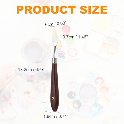 HARFINGTON 5pcs Palette Knife Painting Tool 1.46" x 0.63" Stainless Steel Art Spatula Pallet Knives Scrapers Tools with Plastic Handle for Acrylic Oil Canvas Mixing Spreading, Red/Silver - size: 1.46" x 0.63"