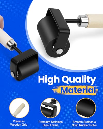 UCEC Brayer Roller for Printmaking – Wooden Handle Durable Wood Glue Roller, Paint, Brayer Rollers for Crafting, Great for Gluing Application, Diamond Painting, Block Printing, 1 Pack (1.5 Inch) - color: 1.5 Inch-Wooden Handle