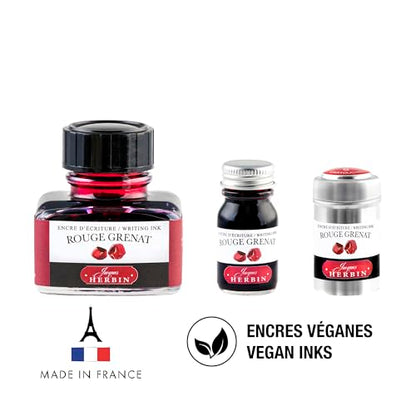 Jacques Herbin 13029T - 30ml Bottle of Ink for Fountain Pens and Rollerball Pens - Rouge Grenat - color: Garnet Red, size: 1 fl oz