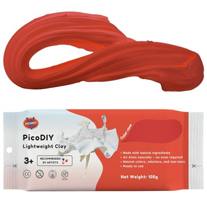 Lightweight Clay - Air Dry Clay, Ultra Light & Soft, Safe & Non-Toxic, Moldable & Flexible, DIY Modeling Clay for Anime Figures, Sculpting, Molding, Creative Art Crafts - color: Red