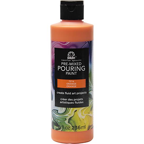 FolkArt Pre-Mixed Acrylic Pouring Paint, 8 oz, Orange - color: Orange