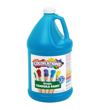 Colorations Paraben-Free Tempera Paint for Kids - 1 Gallon, Vibrant Turquoise. Non-Toxic and Made in the USA, Classroom Must Haves, Bulk Arts and Crafts Supplies - color: Turquoise