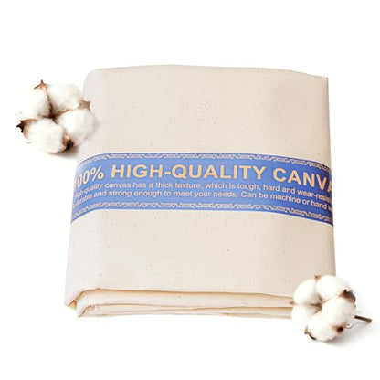 60" W Canvas Roll | 7oz Canvas Fabric Cotton Duck | Heavy Natural Fabric for Painting Arts & Crafts, Backings, Covers, Placemats (2 Yards) - size: 2 Yard-7oz