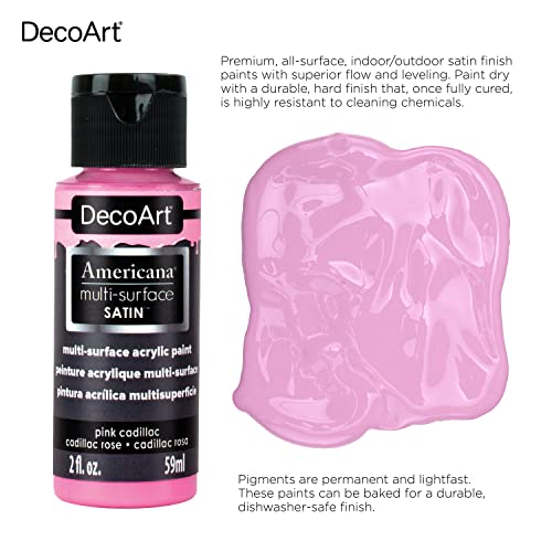 DecoArt Americana Multi-Surface Satin Acrylic Paint Set – 24 Popular Colors (2 fl oz) – Multi Surface Acrylic Paints for Wood, Glass, Metal, and more