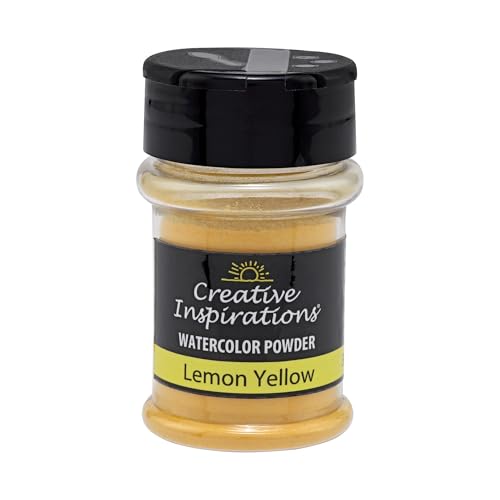 Creative Inspirations Powder Watercolor Paint - 38g Shaker Bottle, Lemon Yellow - Dye-Based Water-Soluble Crystalline Pigments - Non-Toxic, Perfect for Abstract and Spontaneous Effects - color: Lemon Yellow, style: Pack of 1