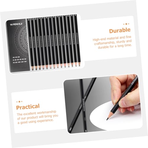 SOLUSTRE 14pcs Professional Graphite Sketching Pencils Set, Smooth Drawing Art Pencils for Artists and Students, Range Hard to Extra Soft for Detailed Sketching and Shading