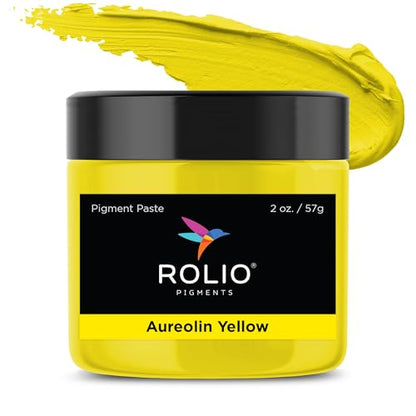 Rolio Yellow Pigment Paste for Epoxy Resin, Aureolin Yellow – 2oz Jar – Opaque Epoxy Colorant, Resin Dye Paste, High-Intensity Pigment Paste for Art, Jewelry, Crafts, Tumblers & DIY Projects - color: Aureolin Yellow