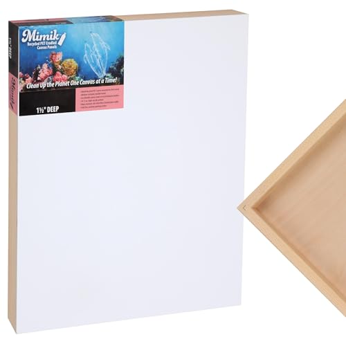 Creative Mark Mimik Recycled PET Cradled Canvas Panel 1-1/2" Depth- 11x14" Single Canvas- Medium-Textured Painting Board for Eco-Conscious Artists, 14.11 oz Triple-Acrylic-Primed Weight - size: 11X14"