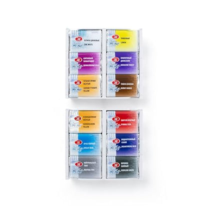White Nights Professional Watercolor Set – Atlas Botanical Collection, 12 Full Pans, Artist Grade, Vibrant & Lightfast Colors in Durable Box by Nevskaya Palitra