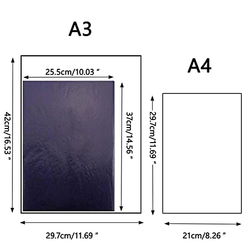 Carbon Paper for Tracing Graphite Transfer Paper - 100 Sheets Blue Graphite Paper 10.03"*14.56" for DIY Woodworking, Paper, Canvas and Other Art Craft Surfaces