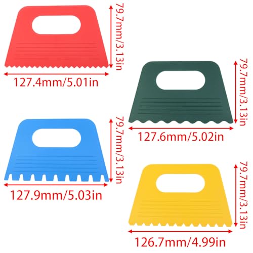 7PCS Color Paint Scraper Plastic Texture Art Tool for Art Painters Cream Scrapers DIY Handcrafted Pottery, etc.