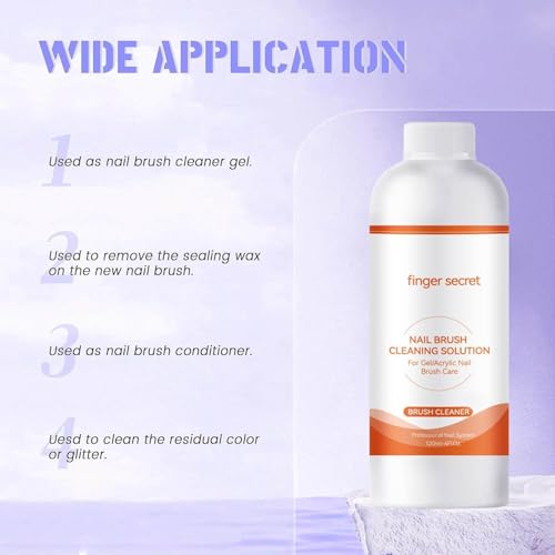 Nail Brush Cleaner Acrylic Nail Brush Cleaner 120ml Professional Efficient Painting Brush Acrylic Powder Cleaning Solution painting Brush Restorer For Nail Gel Nail Art Brushes 4floz - color: nail brush cleaner 120ml