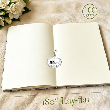 Art Creation Sketchbook, Cute Sketch Notebook, Drawing Journal, A5, Blank Pages, Unlined Paper, Hardcover, Lay Flat, Pretty Sketch Journal for Women, Gardenia - color: Flower Gardenia, style: Plain