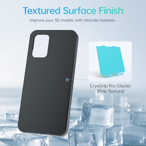 BIQU CryoGrip Pro Glacier for Bambu-Lab A1 Mini 3D Printer 184x184mm Panda Build Plate Double Sided Fine Textured Plate Upgrade Removable Surface Platform High Adhesion & Easy Clean Spring Steel Sheet - style: Glacier-Original(A1 Mini)