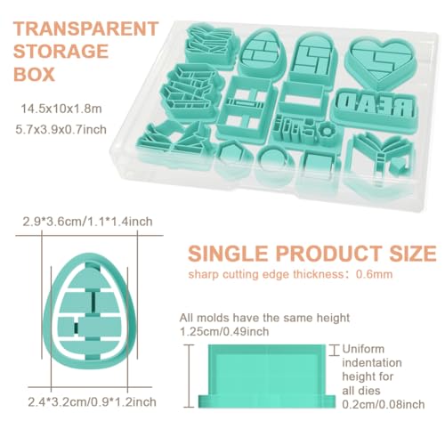 14Pcs Mini Bookshelf Polymer Clay Cutters Book Polymer Cutter for Clay Earrings Making Festival Jewelry DIY for Reading Lovers Gifts - color: Book Elements